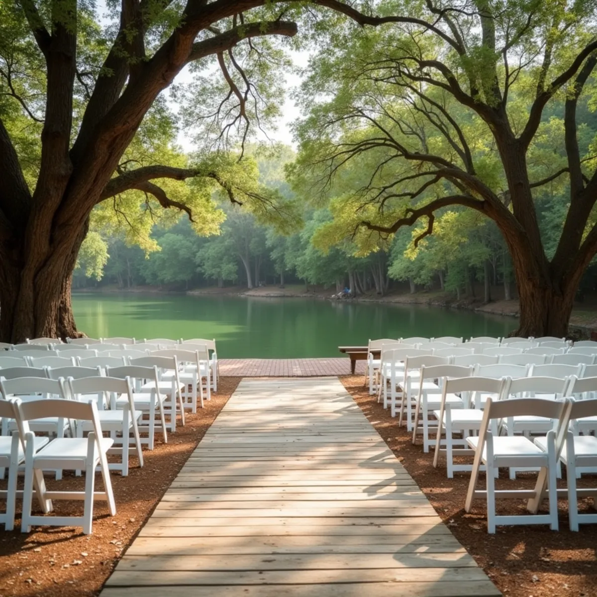 Riverside wedding venue on the Guadalupe near New Braunfels framed by bald cypress
