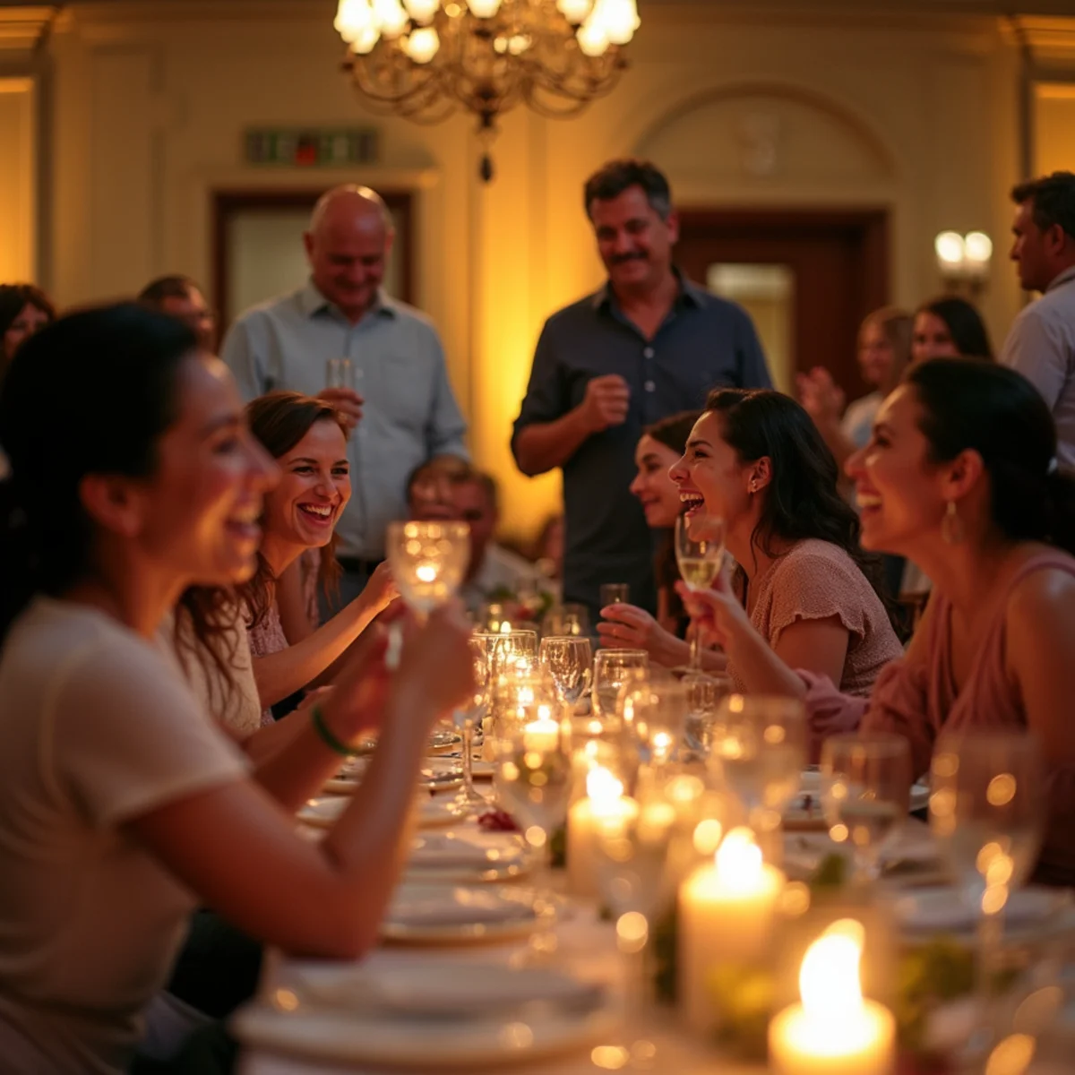 Guests celebrating at a San Antonio event photographed by an event photographer during an evening reception