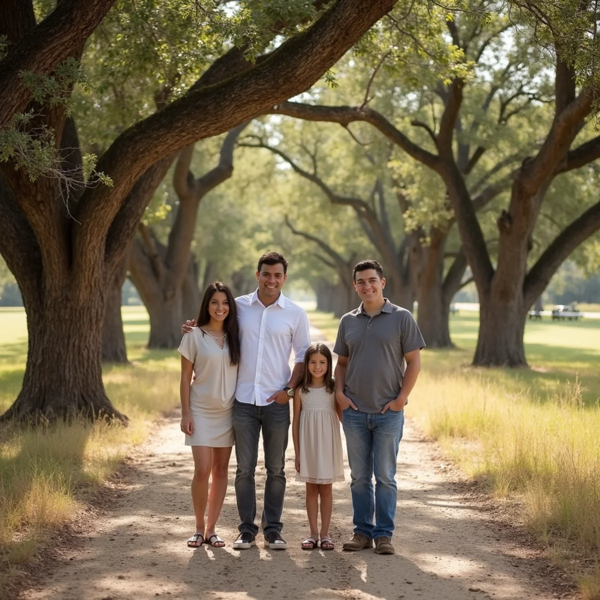 Mature live oak and cedar across a wooded residential property in Fair Oaks Ranch, Texas