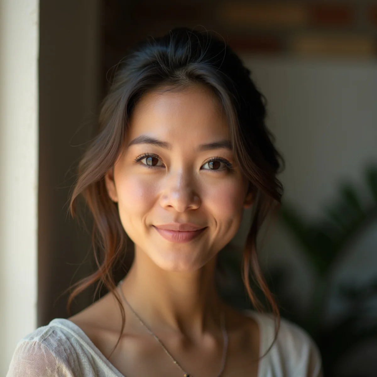 Soft directional window light shaping one side of a subject’s face during a San Antonio headshot session
