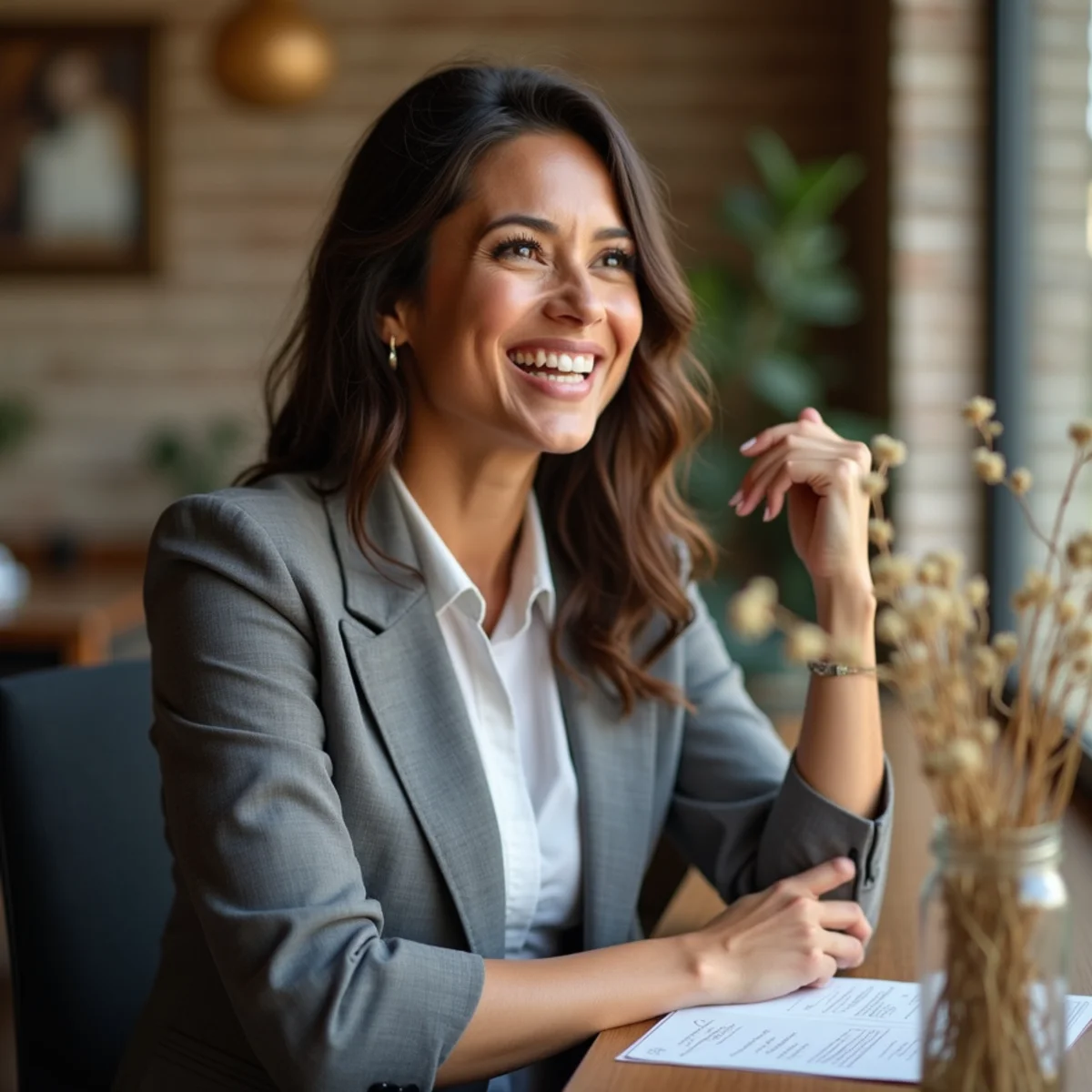 Business professional caught mid-conversation with a natural expression during a San Antonio headshot session